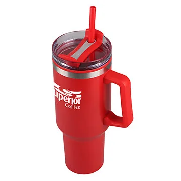 Stainless Steel Tumbler with Straw and Slide Lid - 40 oz - product view 14