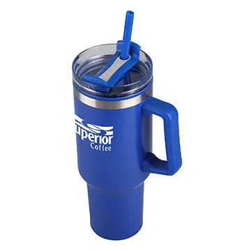 Stainless Steel Tumbler with Straw and Slide Lid - 40 oz - product view 15