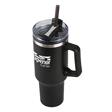 Stainless Steel Tumbler with Straw and Slide Lid - 40 oz - product view 16