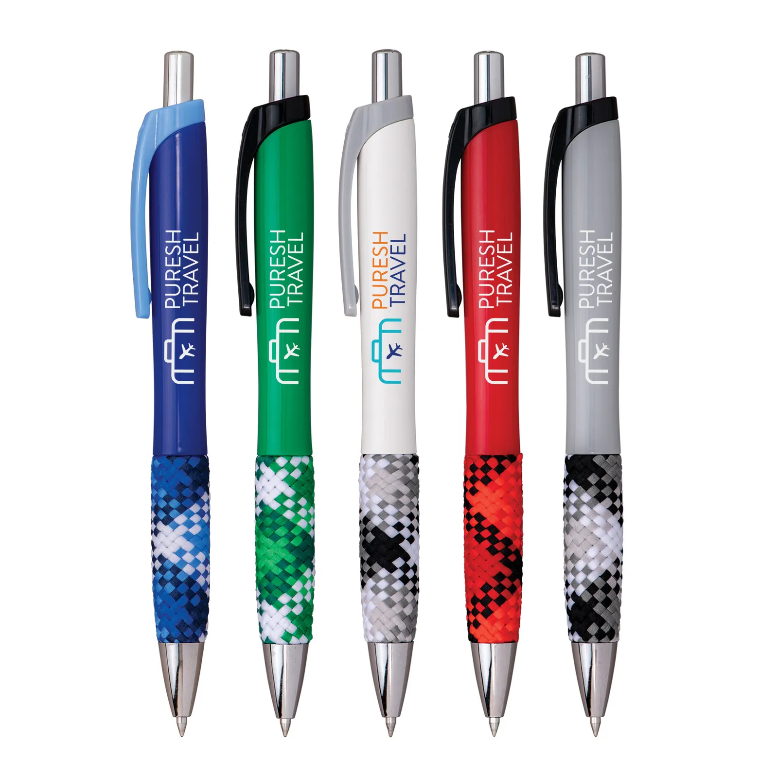Pen Plaid Fabric Grip Ergonomic Gel Ink