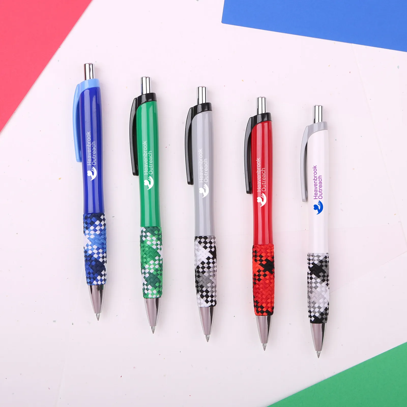 Pen Plaid Fabric Grip Ergonomic Gel Ink - product view 2