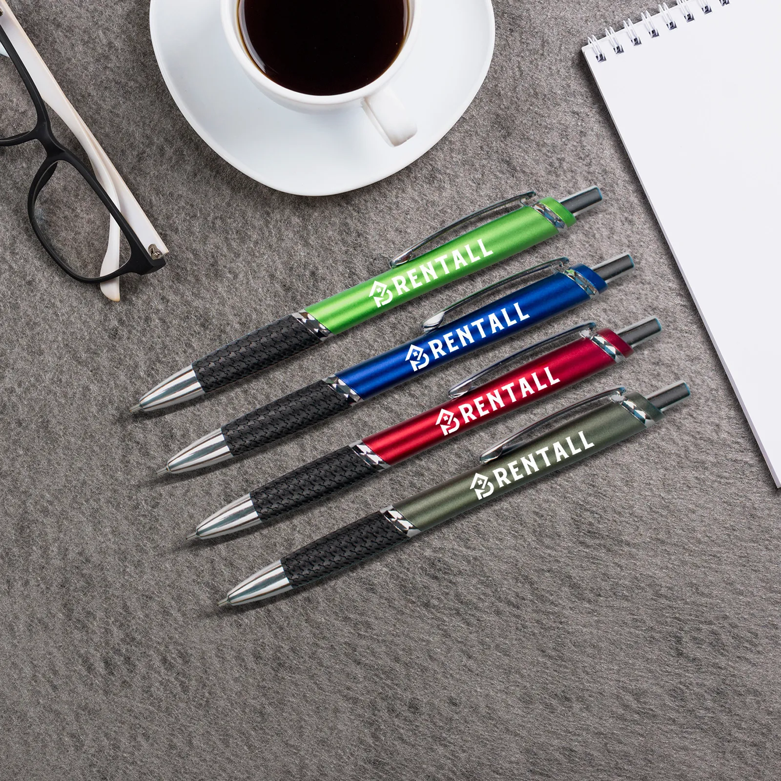 Pen Diamond Cut Silver Bands Houndstooth Grip - 5.7 in