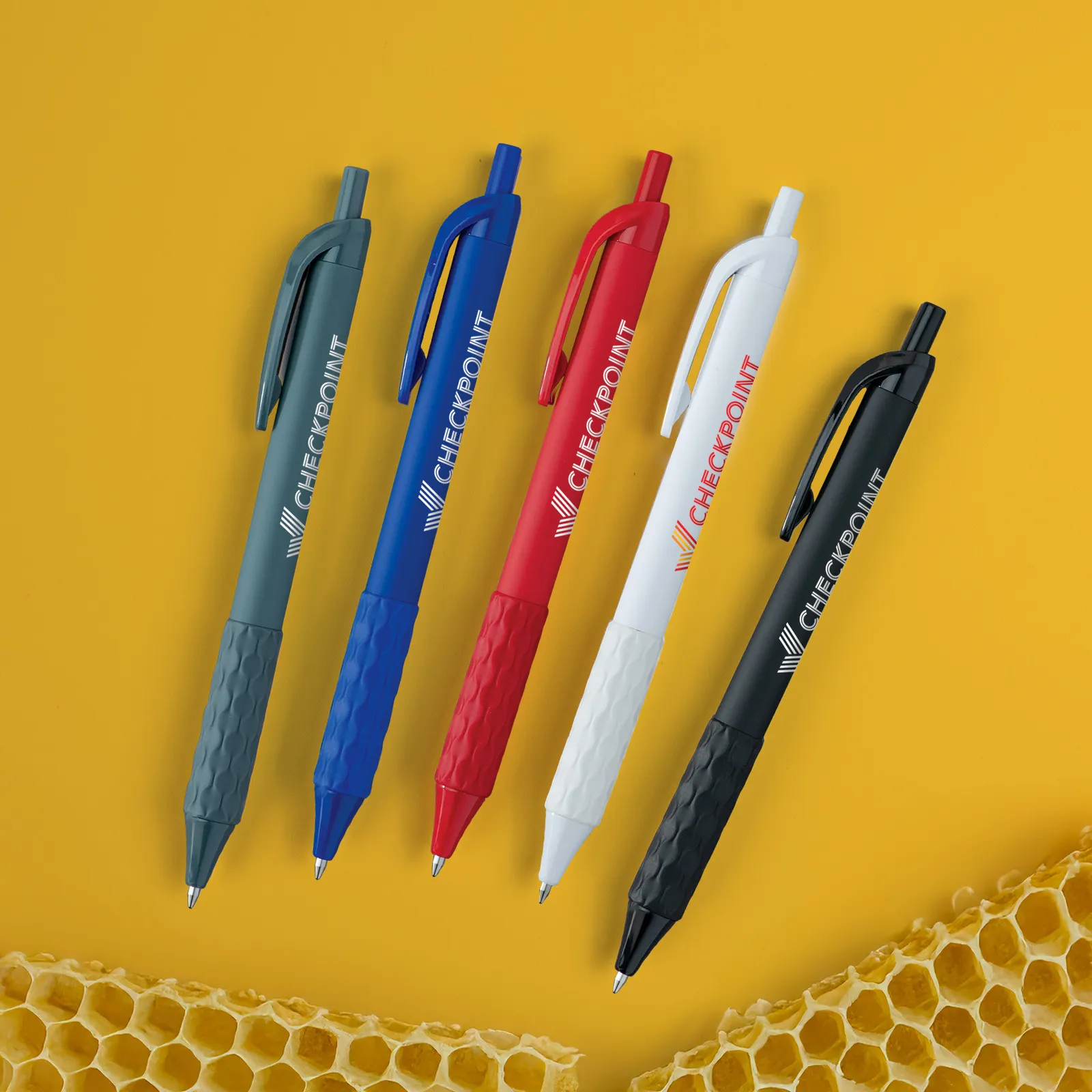 Gel Pen Honeycomb Grip Soft Touch Blue Ink
