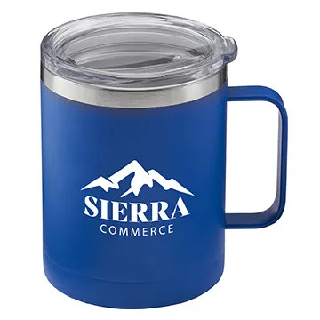 Powder Coated Camping Mug with Sip-Thru Lid - 14 oz - product view 2