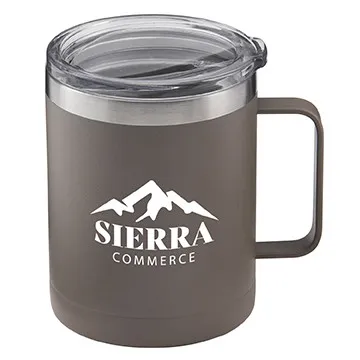 Powder Coated Camping Mug with Sip-Thru Lid - 14 oz - product view 3