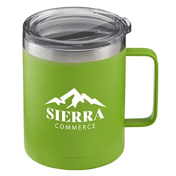Powder Coated Camping Mug with Sip-Thru Lid - 14 oz - product view 4