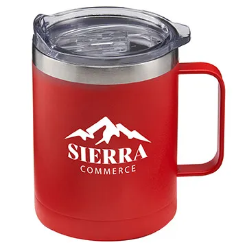 Powder Coated Camping Mug with Sip-Thru Lid - 14 oz - product view 5