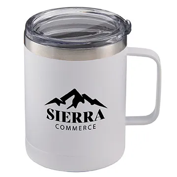 Powder Coated Camping Mug with Sip-Thru Lid - 14 oz - product view 6