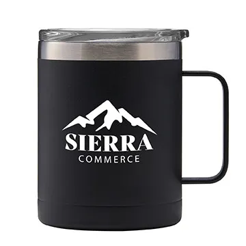 Powder Coated Camping Mug with Sip-Thru Lid - 14 oz - product view 7