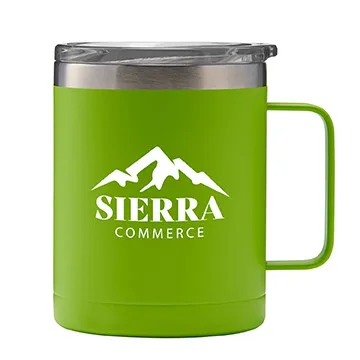 Powder Coated Camping Mug with Sip-Thru Lid - 14 oz - product view 10