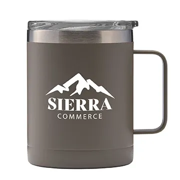 Powder Coated Camping Mug with Sip-Thru Lid - 14 oz - product view 11