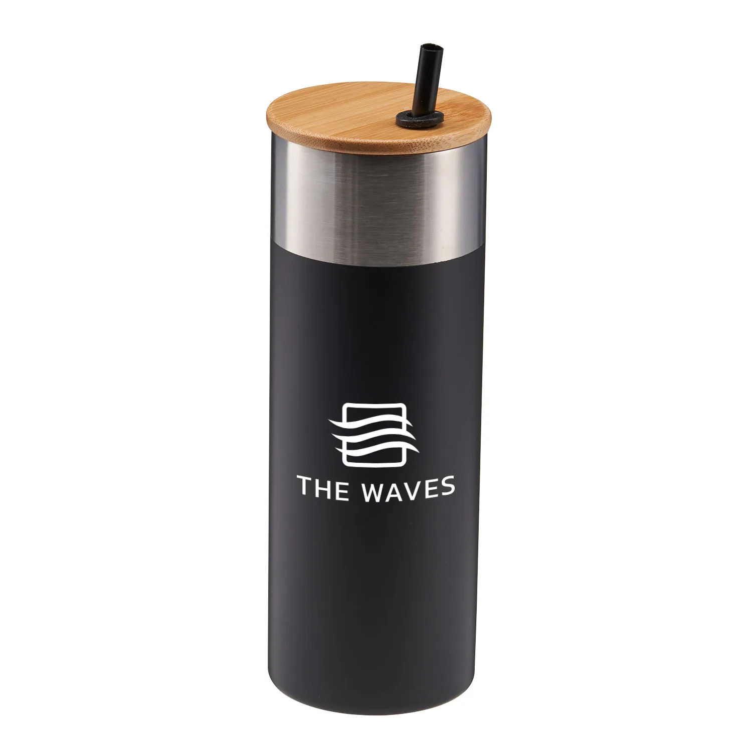 Insulated Tumbler with Bamboo Lid and Straw - 20 oz
