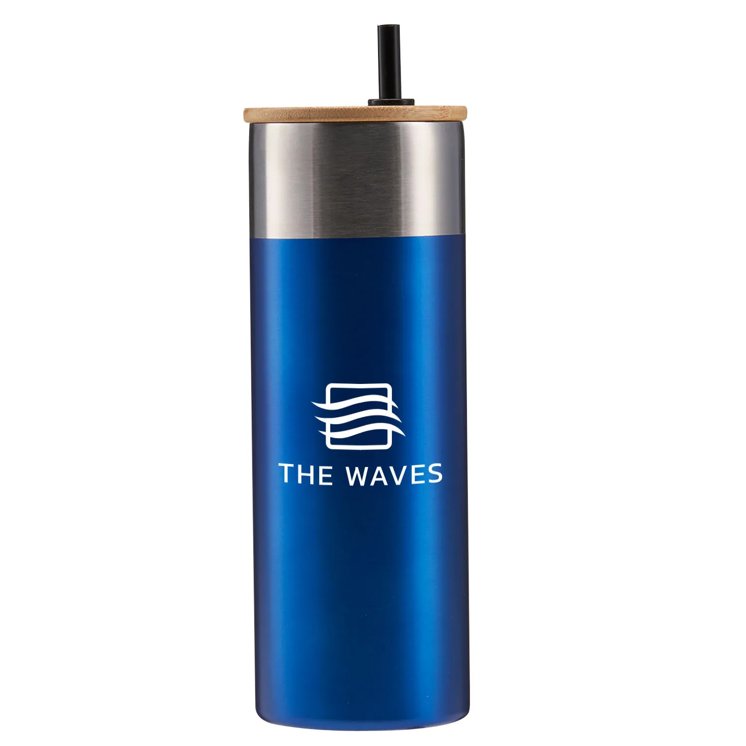 Insulated Tumbler with Bamboo Lid and Straw - 20 oz - product view 4