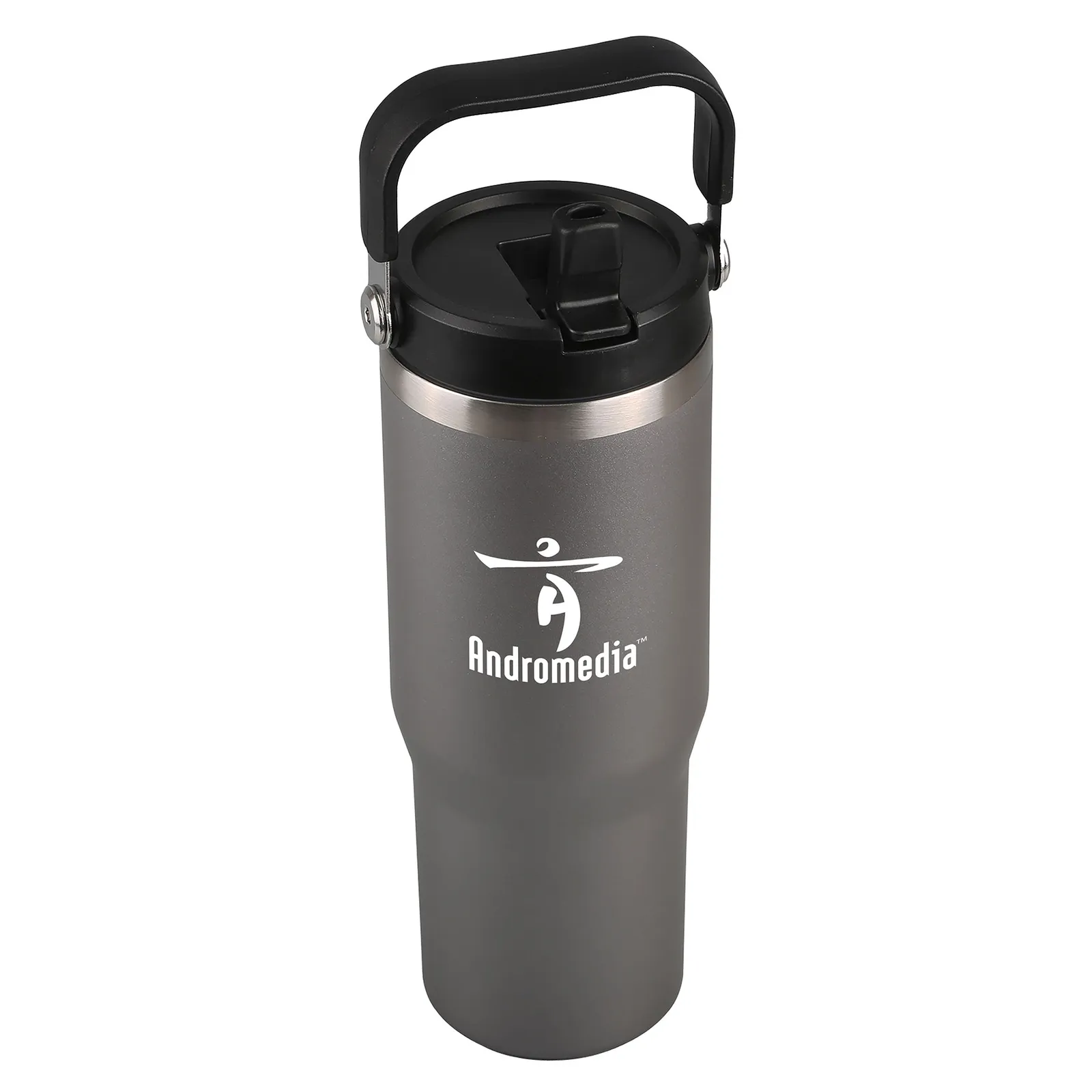 Insulated Tumbler with Flip-Up Straw - 30 oz - product view 4