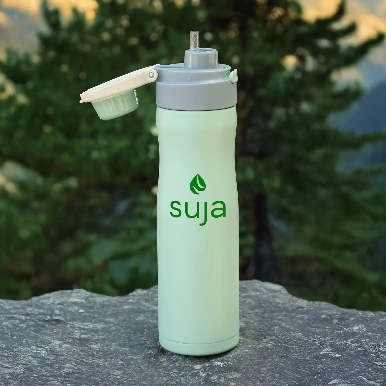 Recycled Steel Bottle with Retractable Straw - 24 oz