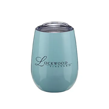 Insulated Stemless Wine Glass with Lid - 10 oz