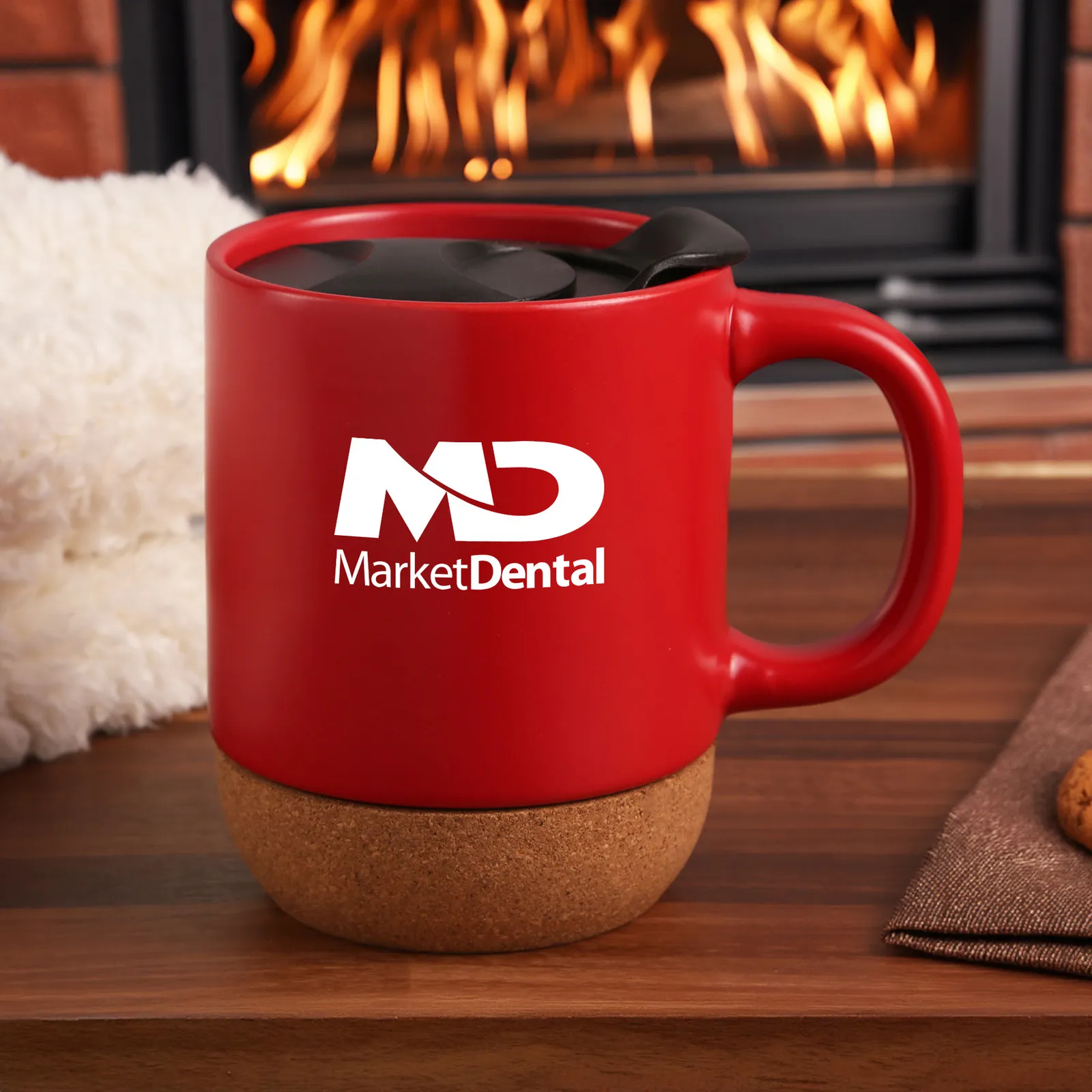 Ceramic Mug with Cork Base Gloss Finish - 12 oz