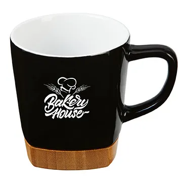 Ceramic Mug with Removable Bamboo Coaster - 11 oz