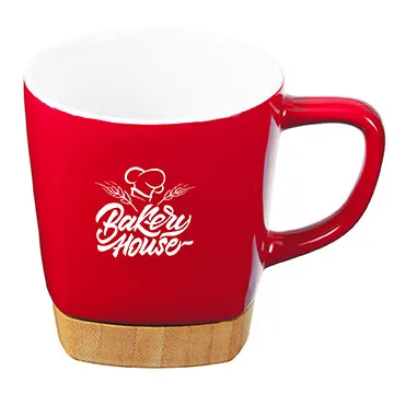 Ceramic Mug with Removable Bamboo Coaster - 11 oz - product view 7
