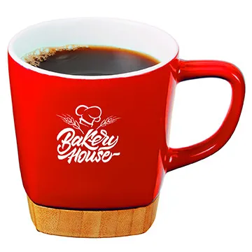Ceramic Mug with Removable Bamboo Coaster - 11 oz - product view 8