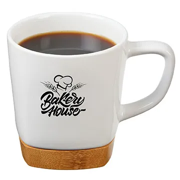 Ceramic Mug with Removable Bamboo Coaster - 11 oz - product view 10