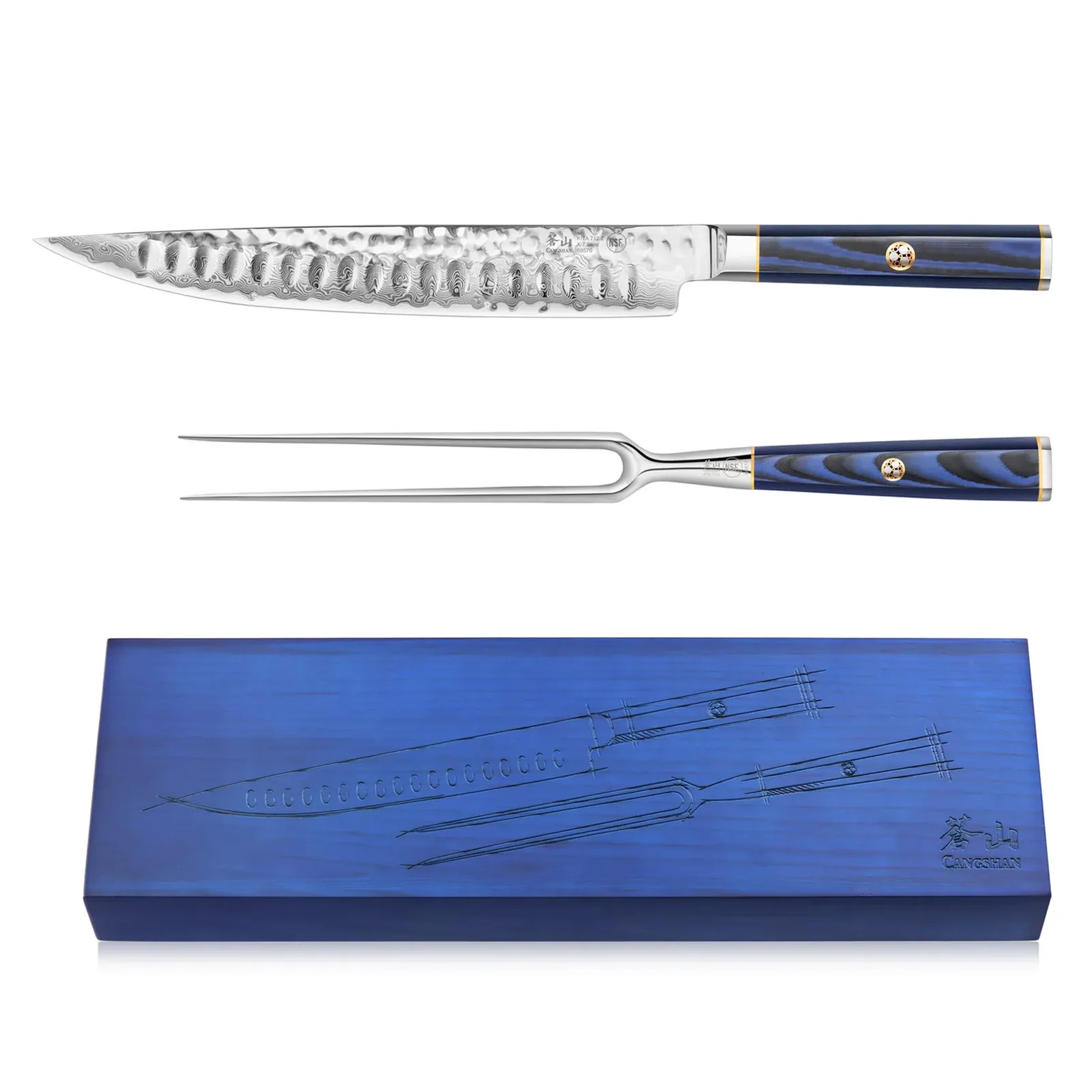 Cangshan Carving Set X-7 Steel with Ash Box (2 Pack)