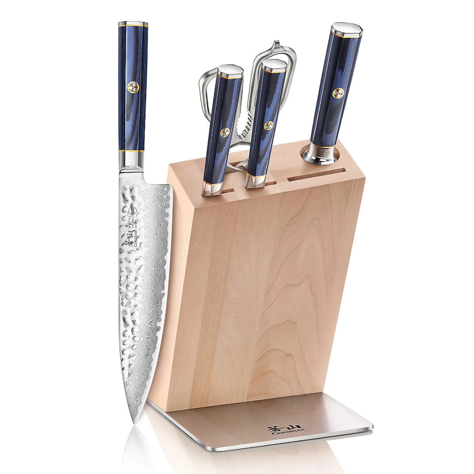 Cangshan Knife Block Set X-7 Damascus Steel (6 Pack)