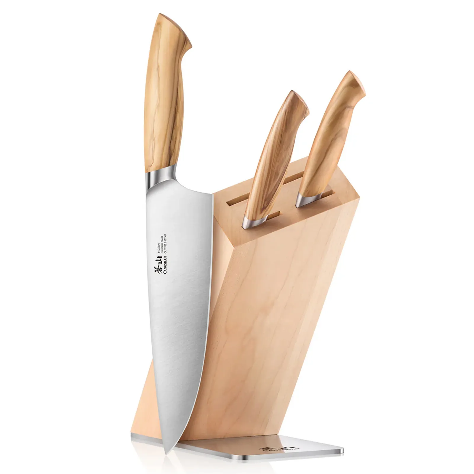 Cangshan Knife Block Set Olivewood Handle (4 Pack)