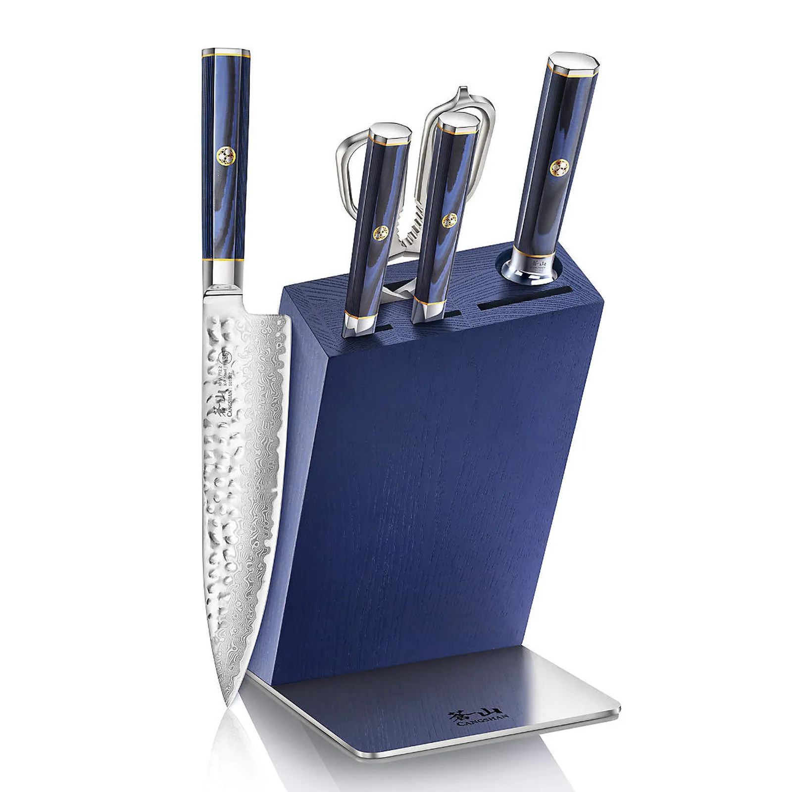 Cangshan Knife Block Set X-7 Steel Blue Block (6 Pack)