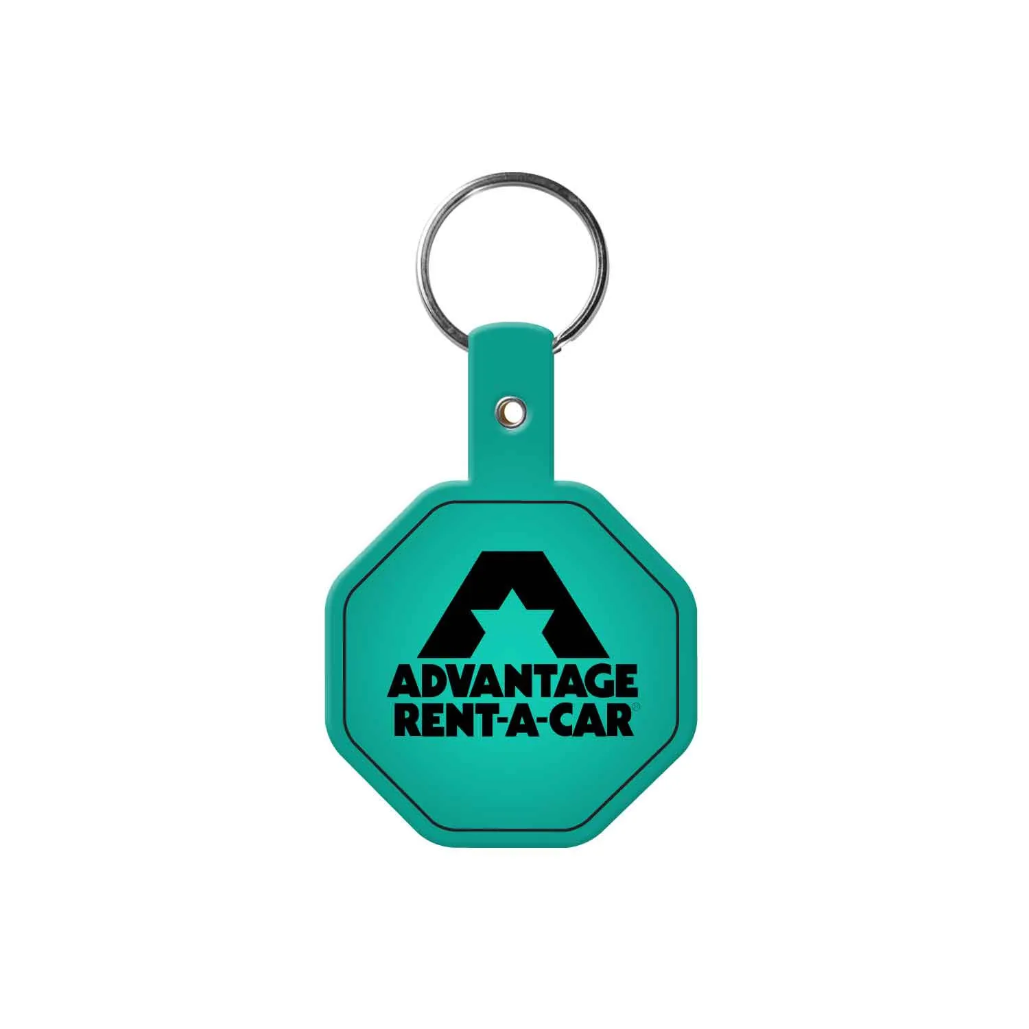 Custom Keychain Stop Sign Flexible PVC - 2.5 in - product view 2