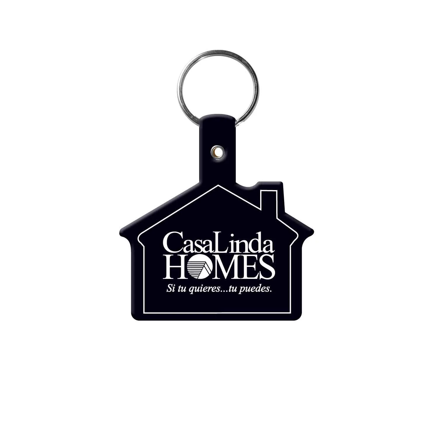 Custom Keychains House Shape Flexible PVC - 2 3/8 in
