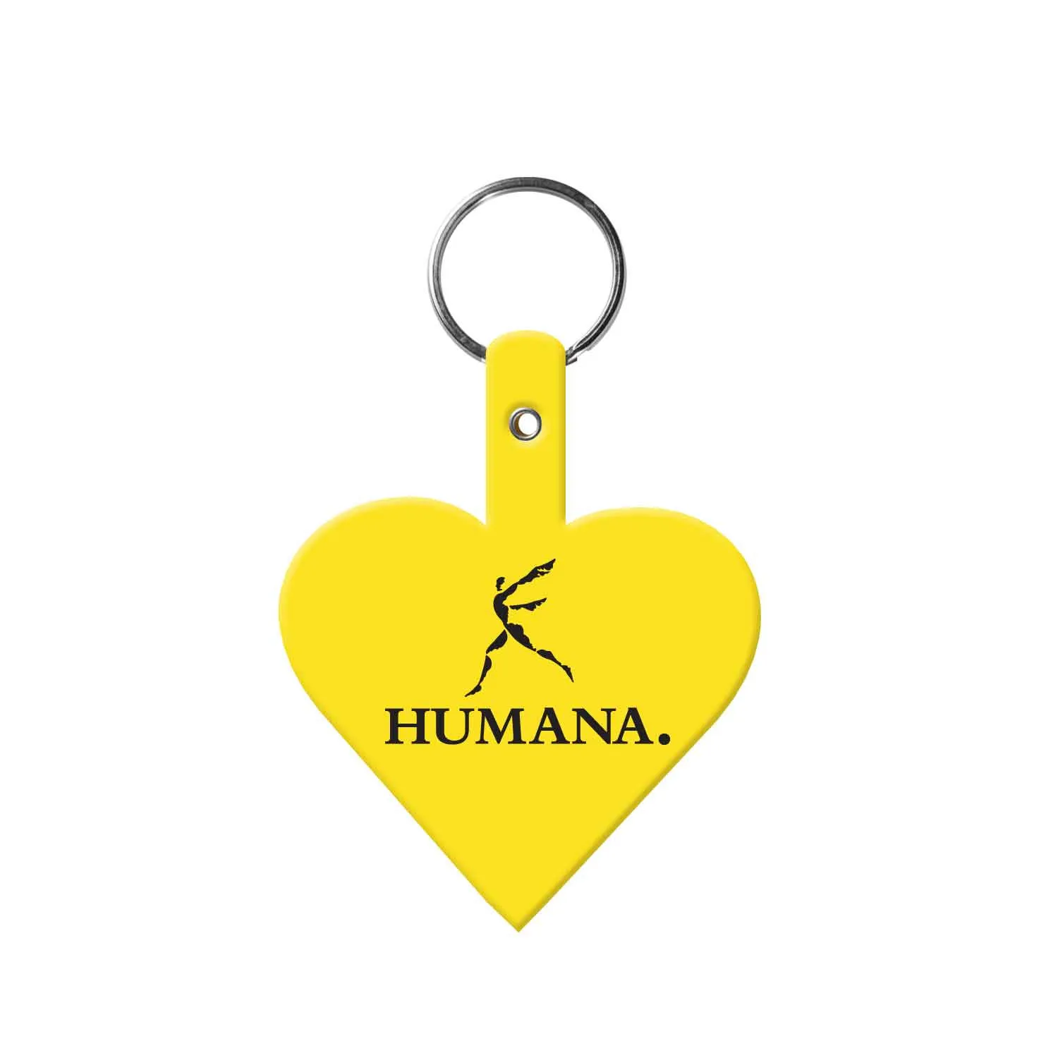 Custom Keychains Heart Shape Flexible PVC - 2 3/4 in