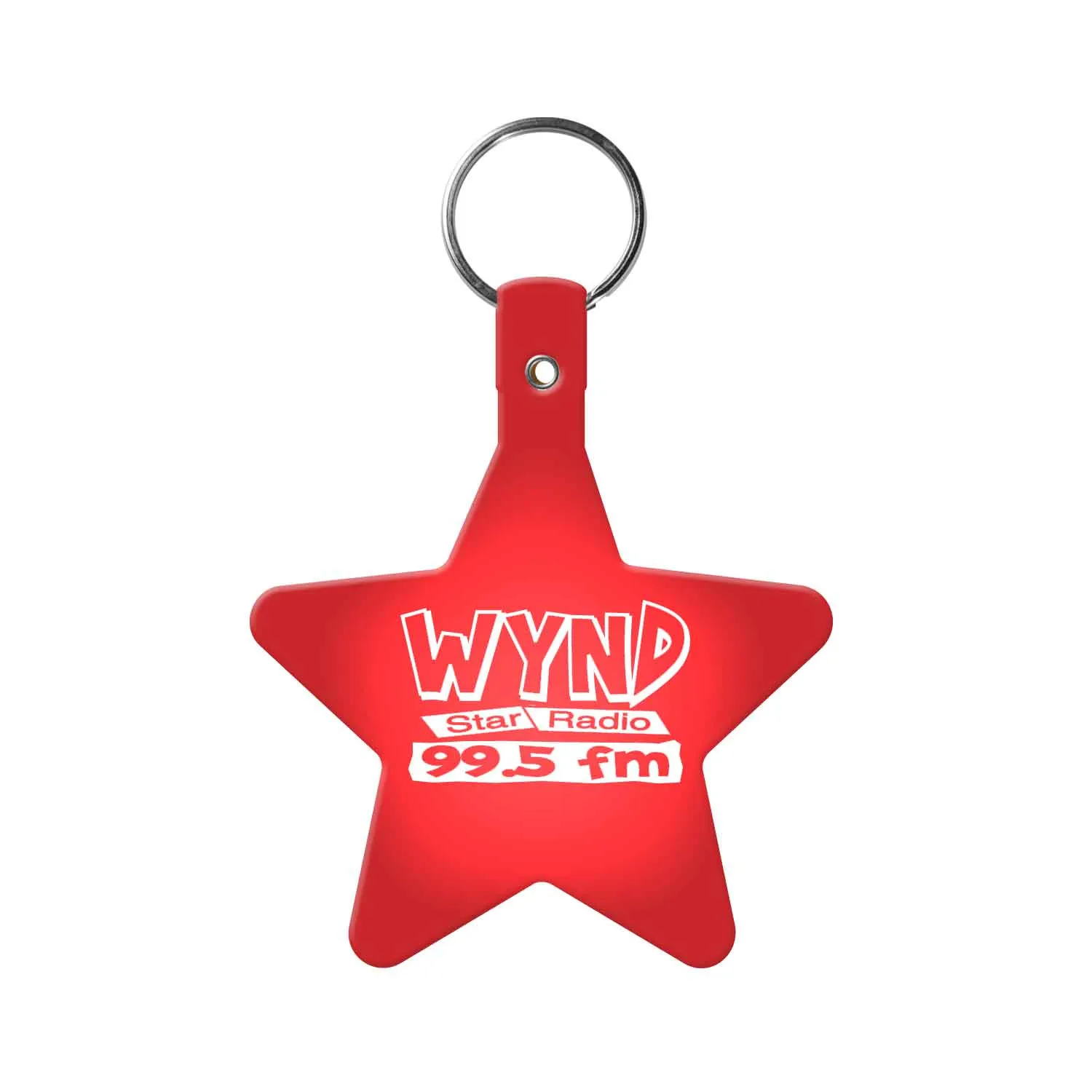 Custom Keychains Star Flexible PVC with Split Ring - 2.6 x 3.1 in