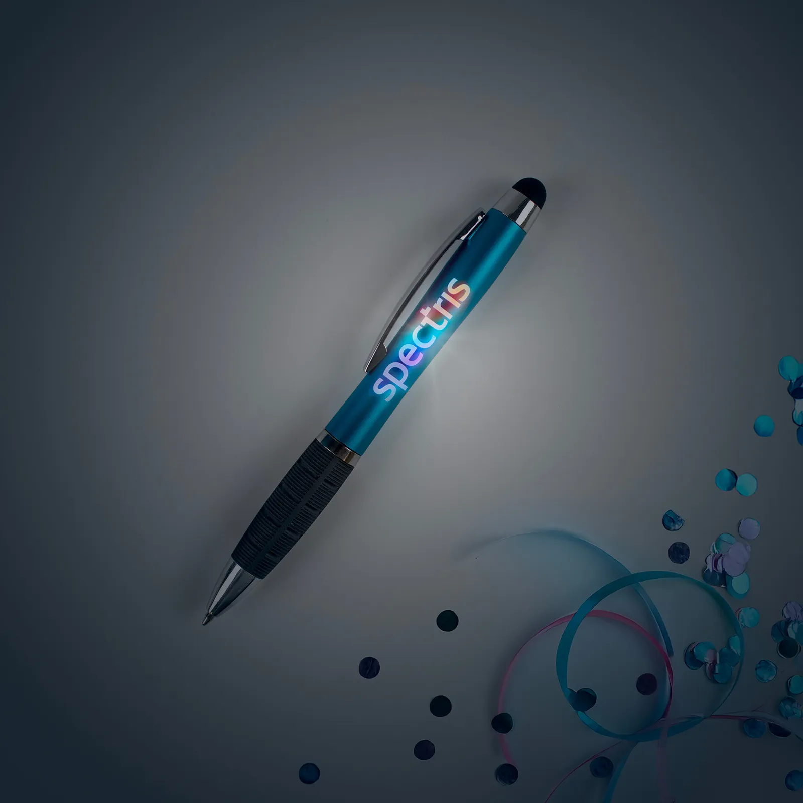 Pen Illuminated Stylus with Shimmering Barrel - 5.6 in