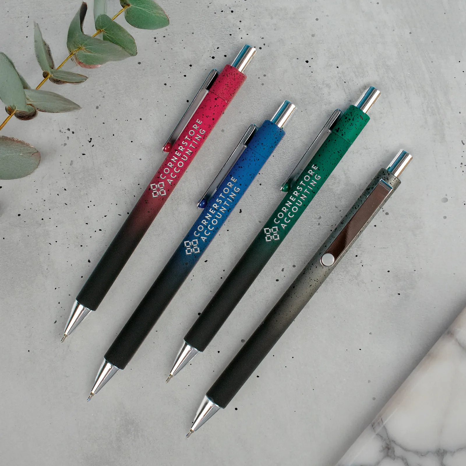 Pen Ombre Speckled Design Chrome Trim - 5.5 in