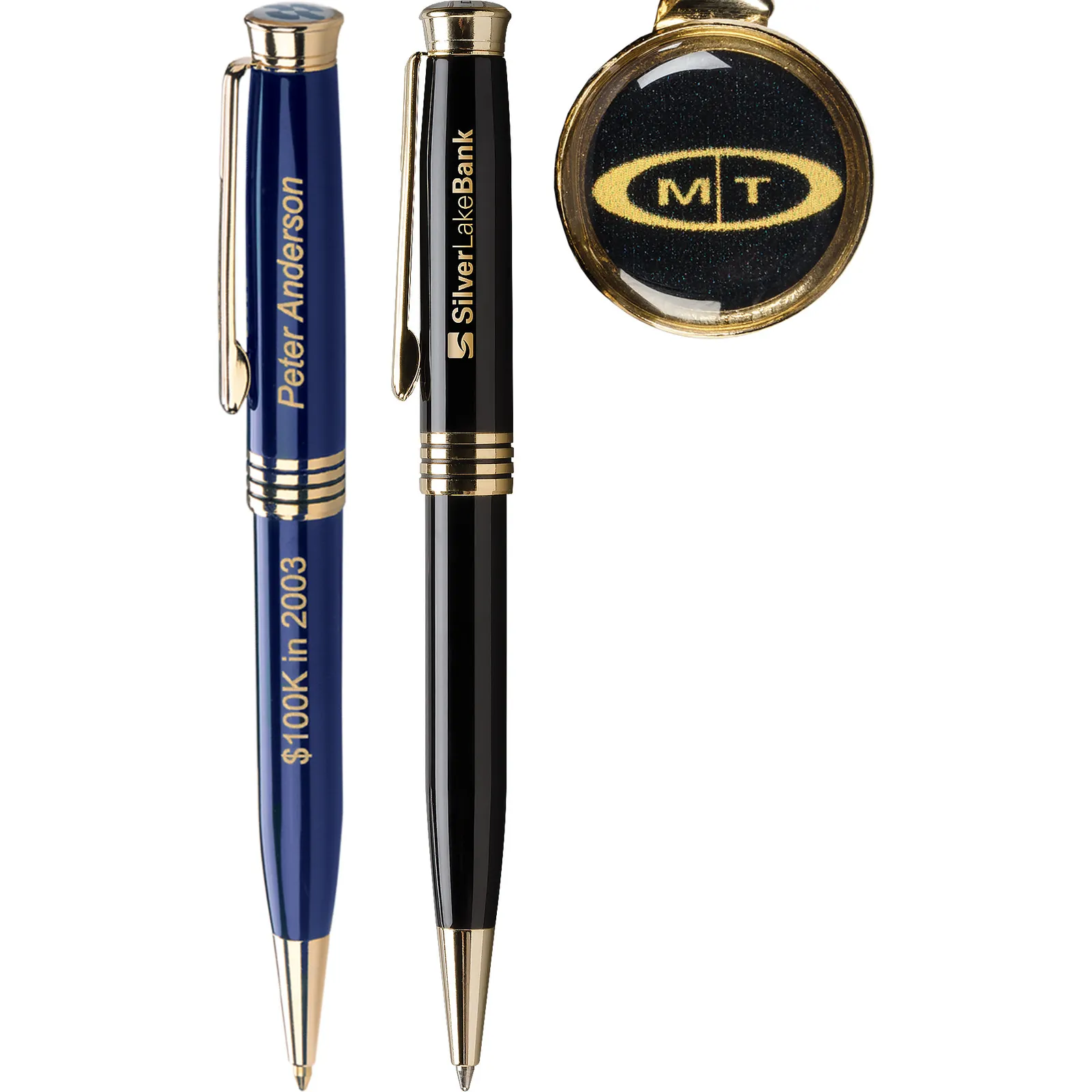Photo Dome Pen Executive Twist Retractable Gold Plated
