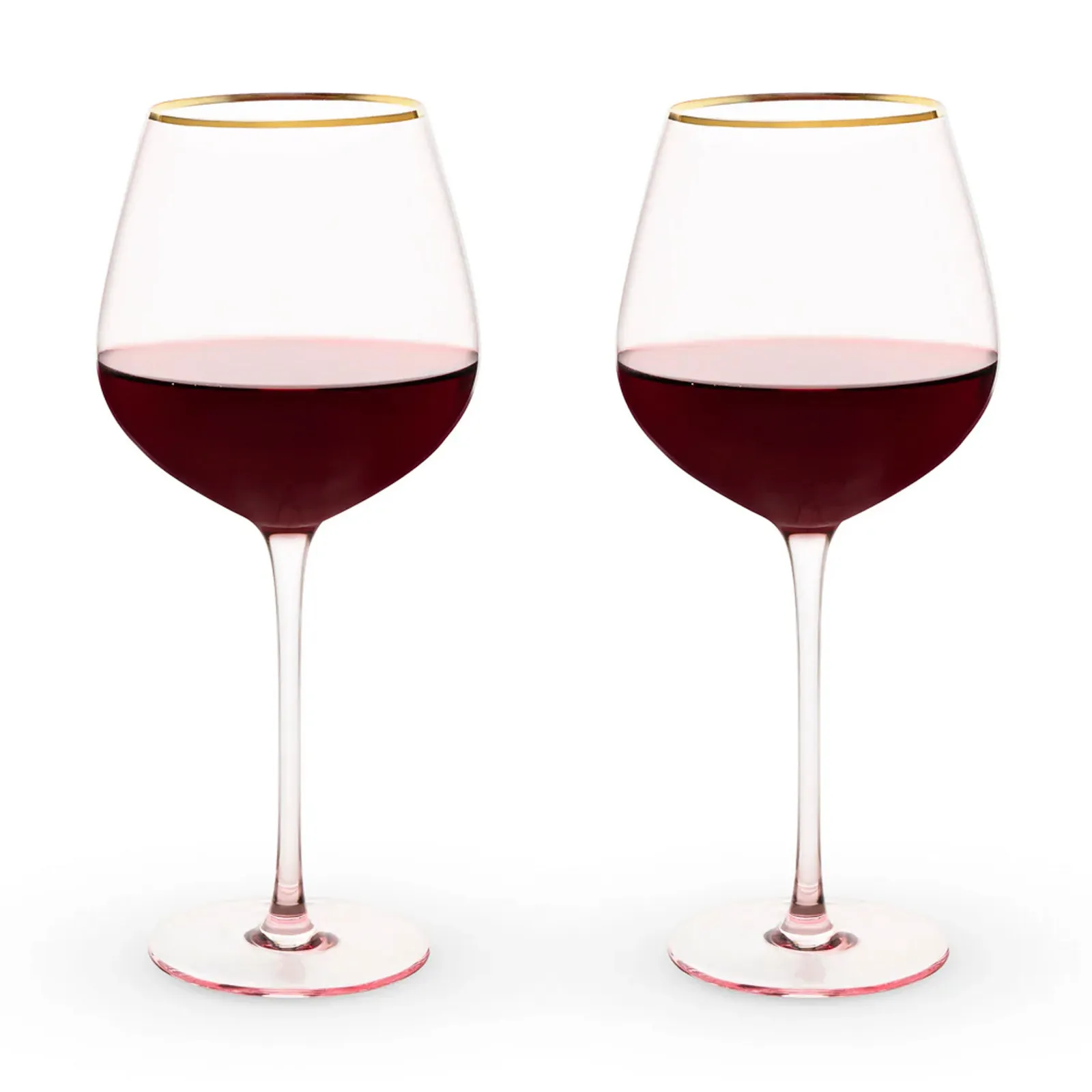 Twine Wine Glass Set Rose Crystal Gold Rim - 20 oz - product view 2