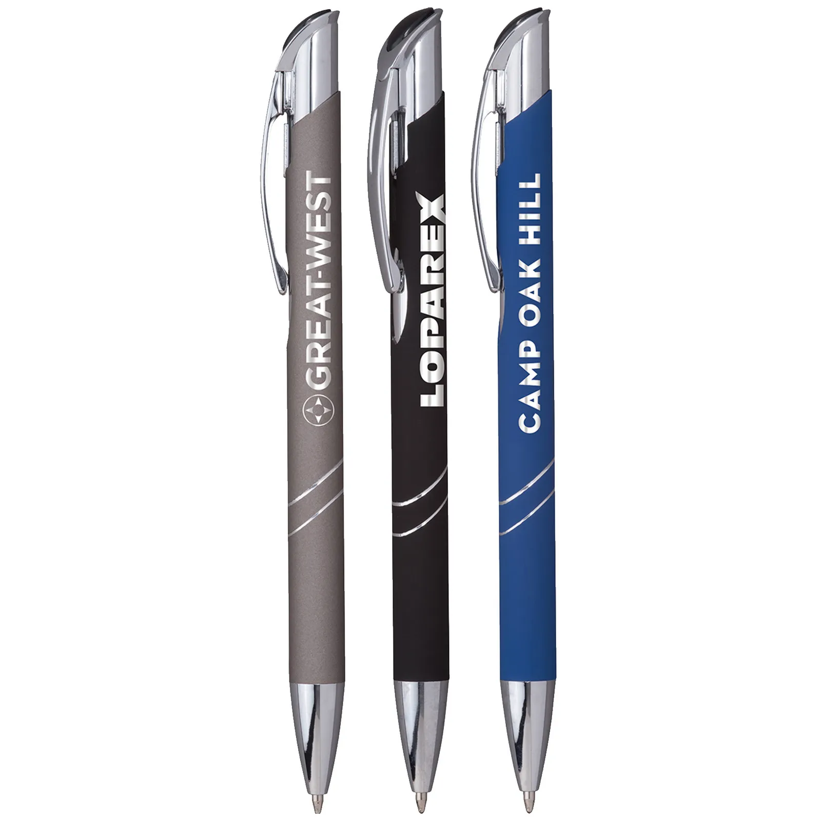 Metal Pen Comfort Grip Matte Finish Silver Trim - 5.5 in