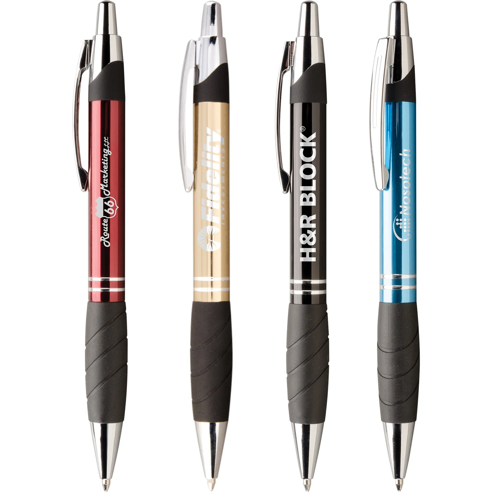 Metal Pen Etched Rubber Grip Jumbo Barrel Chrome Accents