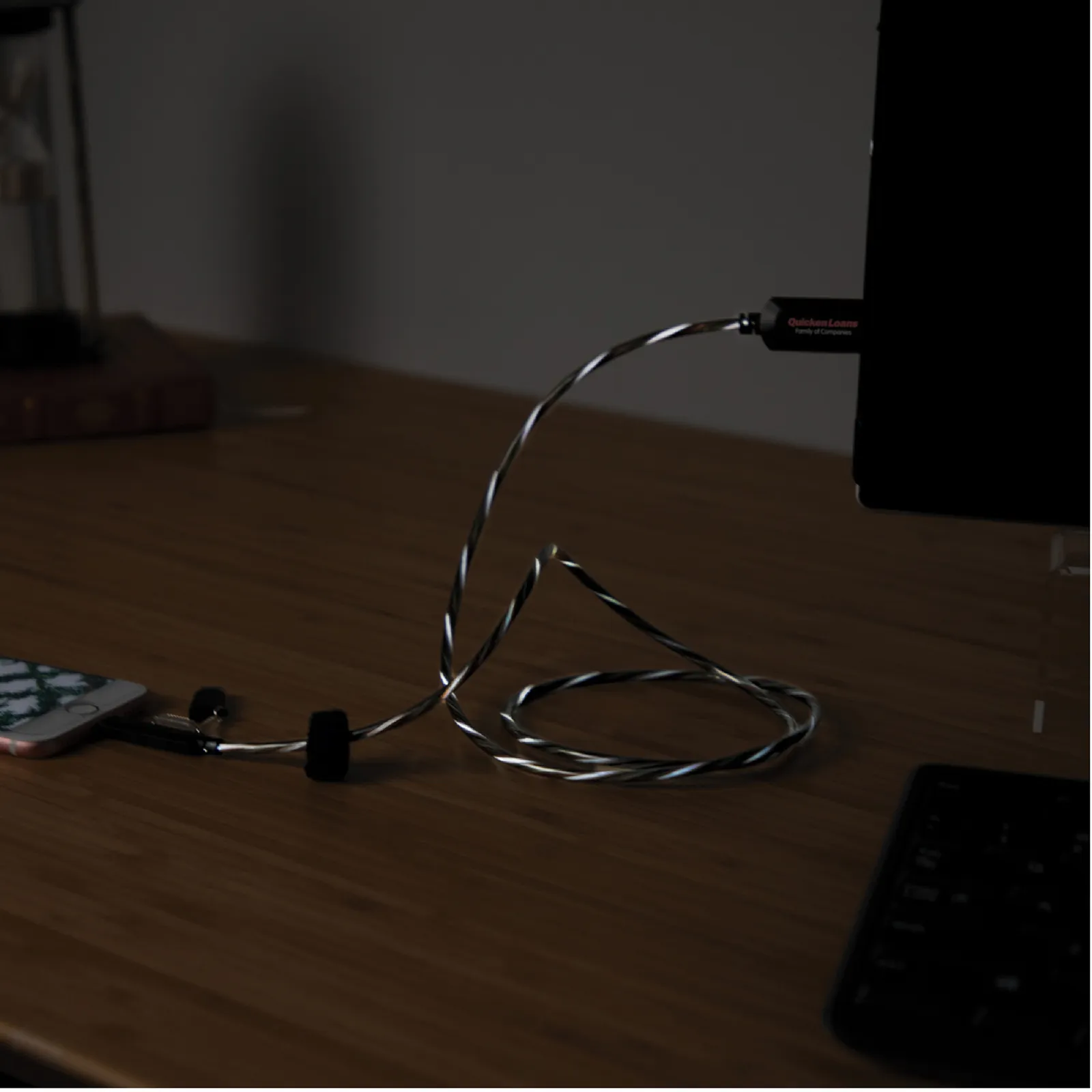 LED Charging Cable 3-in-1 MFI Certified Android Apple - 31 ft