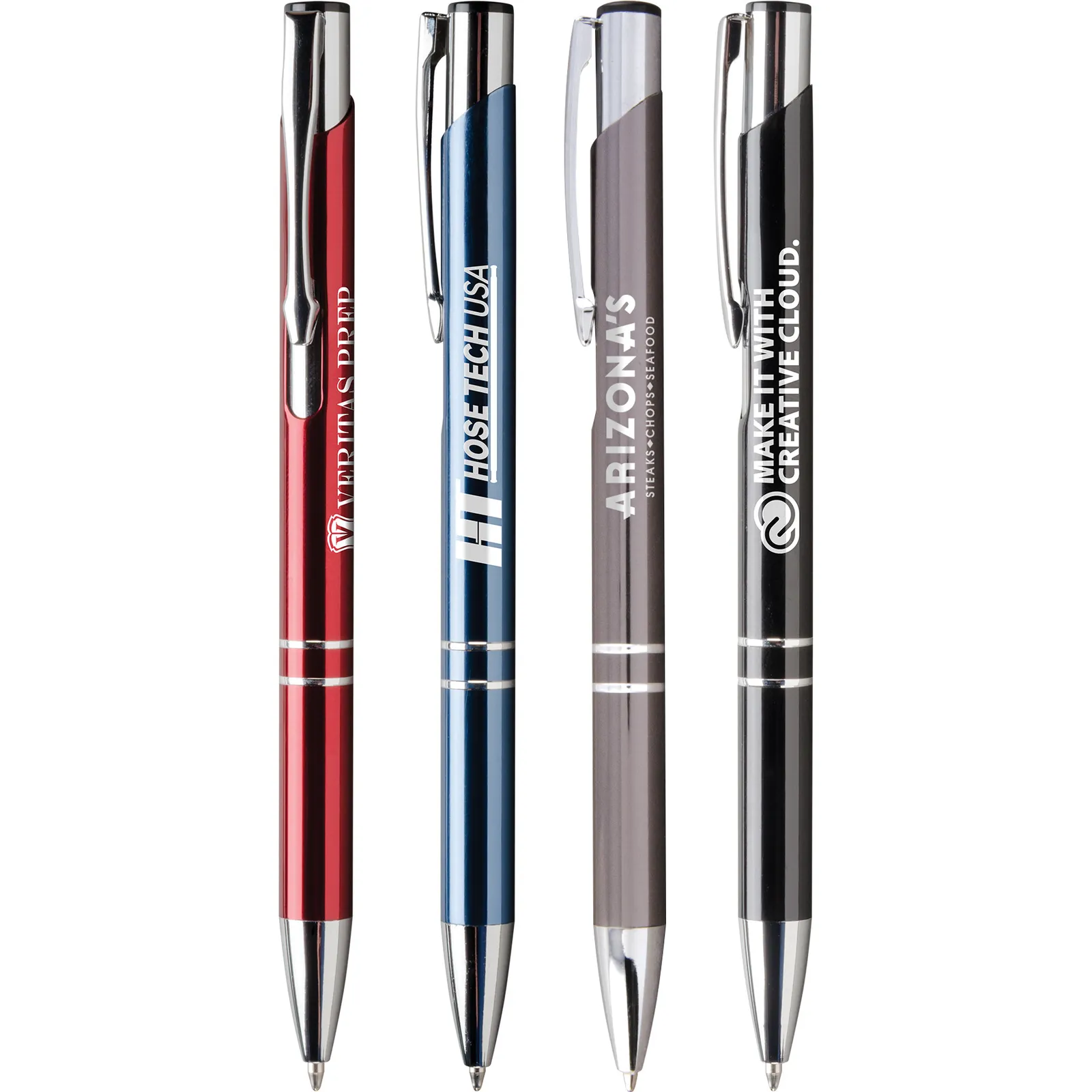 Executive Metal Pen High Gloss Silver Accents - 5.4 in
