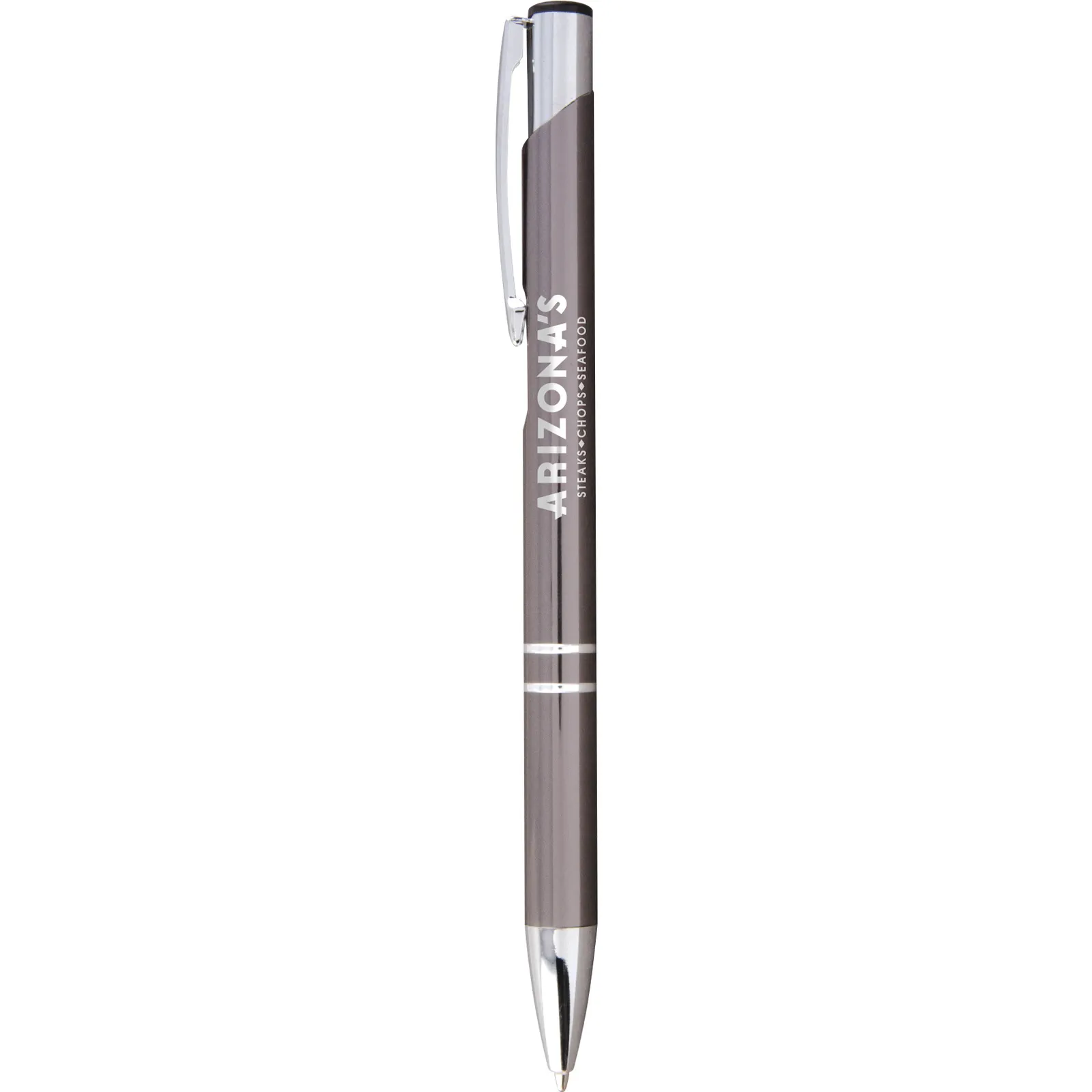Executive Metal Pen High Gloss Silver Accents - 5.4 in - product view 3