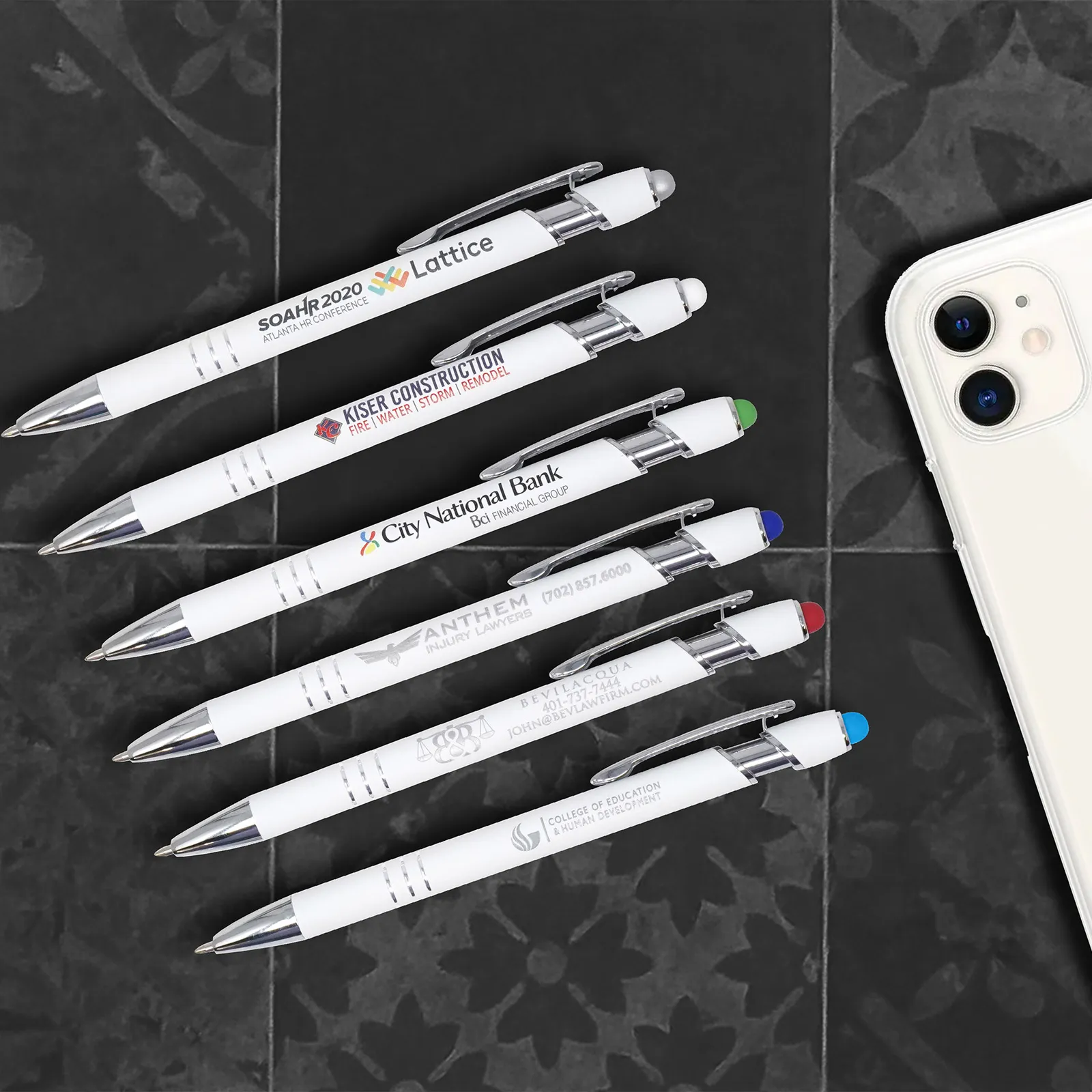 Stylus Pen Metal Soft Touch White - 5 19/32 in