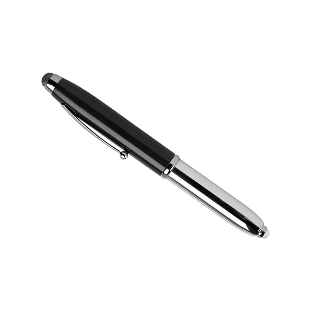 Triple Function Pen LED Flashlight Chrome - 5 in - blank view 8