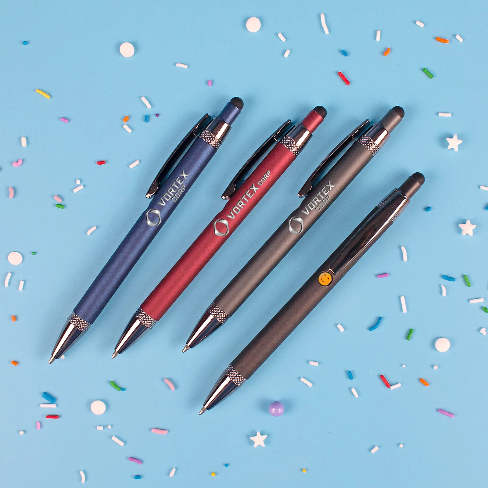 Stylus Pen Aluminum Emoji Click Soft Touch - 5 1/2 in