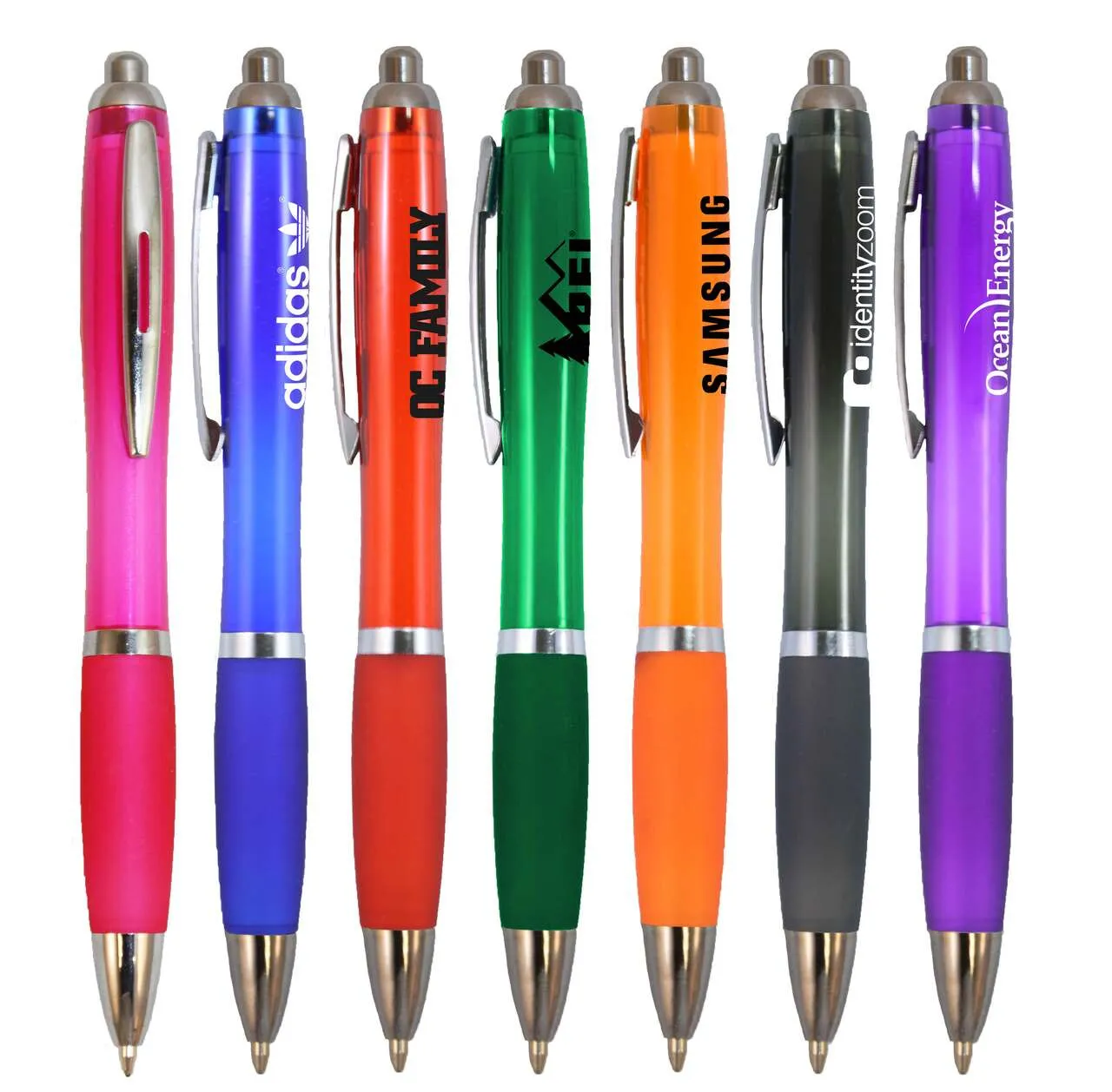 Ballpoint Pen Translucent Barrel Chrome Accents - 5 1/2 in