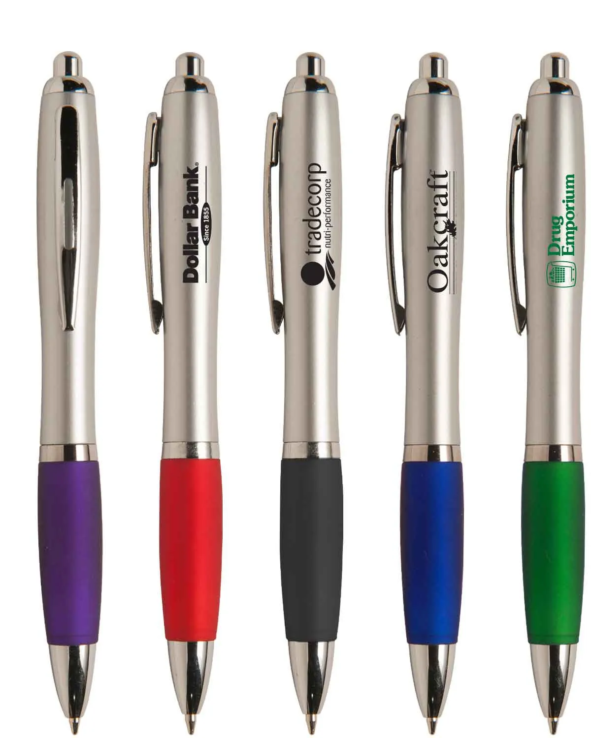 Gel Pen Silver Barrel Colored Rubber Grip - 5 1/2 in