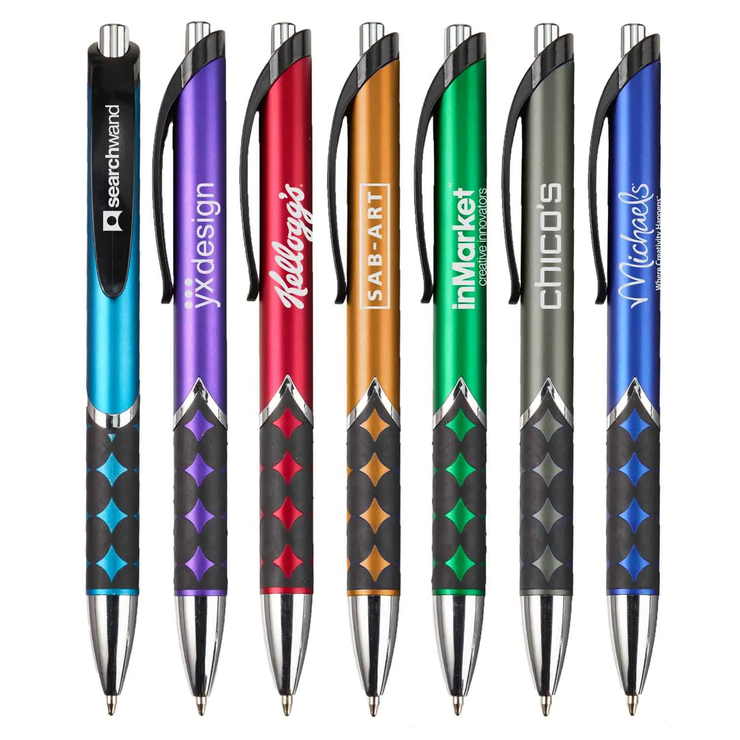 Pen Matte Metallic Diamond Pattern Grip - 5.75 in