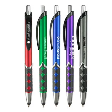 Pen Stylus Matte Metallic Diamond Grip - 5.75 in