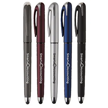 Stylus Gel Pen Velvet-Touch Metallic Cap - 5.88 in